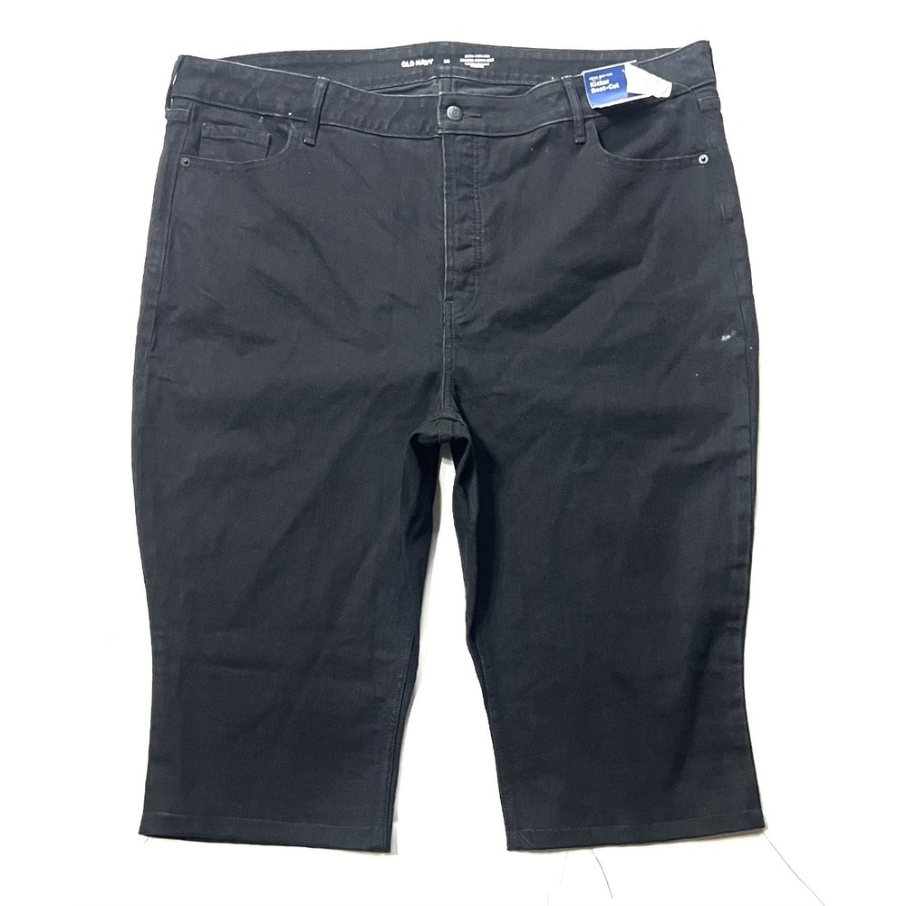 OLD NAVY Extra High-Rise Kicker Boot-Cut Women's Size 20 NWT Black Crop Jean